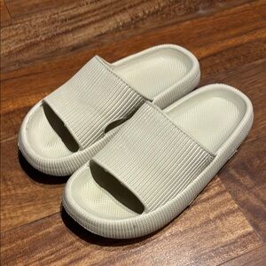 Stylish Beige Slide Sandals